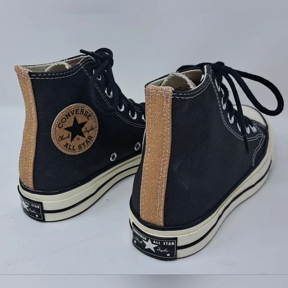 Converse Chuck Taylor Women's High Top Shoes Black Gold Glitter 6.5 US 37 EU - Picture 8 of 16